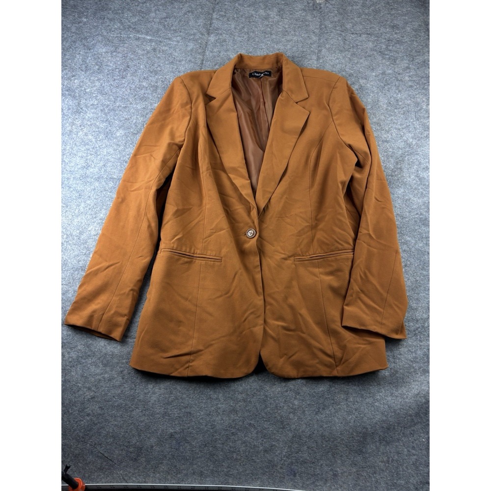 CHADWICKS Women's Size  14T Tall Blazer Rust Single Button Jacket Career Preppy